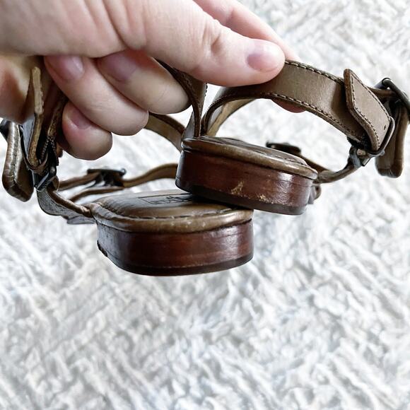 Frye Phillip Buckles Slate Cotton Twill Slingback Sandal - Picture 6 of 9